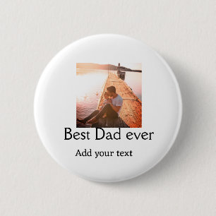Beste vader ooit toevoegen naam afbeelding vaders ronde button 5,7 cm