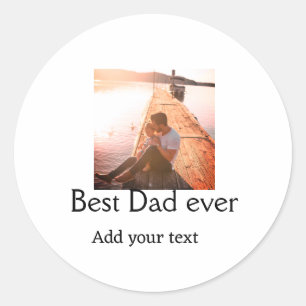 Beste vader ooit toevoegen naam afbeelding vaders ronde sticker