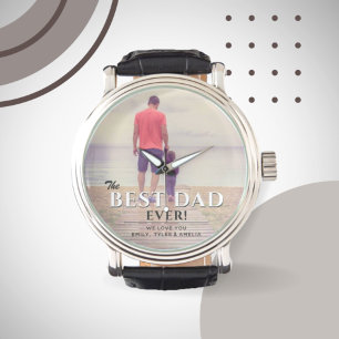 Beste vader ooit Typografie Vader Dag Foto Horloge