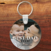 Beste vader ooit Typografie Vader Dag Foto Sleutelhanger (Voorkant)
