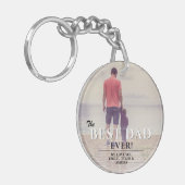 Beste vader ooit Typografie Vader Dag Foto Sleutelhanger (Voorkant Links)