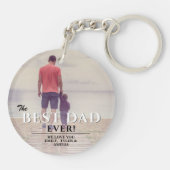 Beste vader ooit Typografie Vader Dag Foto Sleutelhanger (Achterkant)