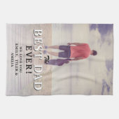 Beste vader ooit Typografie Vader Dag Foto Theedoek (Horizontaal)