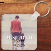 Beste vader ooit Typografie Vader's foto op volle Sleutelhanger (Achterkant)