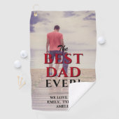 Beste vader ooit Typografie Volledige foto vaderda Golfhanddoek (Insitu)