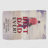 Beste vader ooit Typografie Volledige foto vaderda Golfhanddoek (Horizontaal)