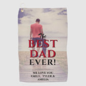 Beste vader ooit Typografie Volledige foto vaderda Golfhanddoek (Voorkant)