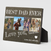 Beste vader ooit Vaderdag 4 fotocollage Plaque Fotoplaat (Zijkant)