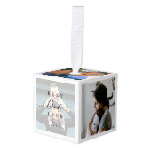 Beste vader ooit | Vaderdag 6 Foto-collage Kubus Ornament (Voorkant hoekig)