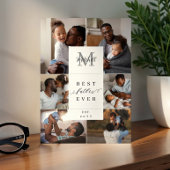 Beste vader ooit Vaderdag 6 foto monogram Fotoplaat