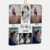 "Beste vader ooit | Vaderdag 7-fotocollage Keramisch Ornament (Rechts)
