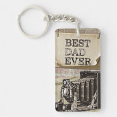 Beste vader ooit  Vaderdag Antiek Sleutelhanger (Voorkant)