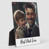 Beste vader ooit | Vaderdag Foto-collage Plaque Fotoplaat (Zijkant)