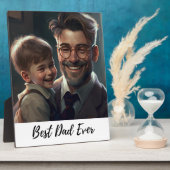 Beste vader ooit | Vaderdag Foto-collage Plaque Fotoplaat (Zijkant)