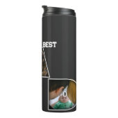 Beste vader ooit Vaderdag Gift 3 Foto Cutout Thermosbeker (Geroteerd rechts)