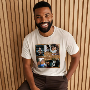 Beste Vader Ooit Vaderdag Gift Foto Woodgrain Tri-Blend Shirt