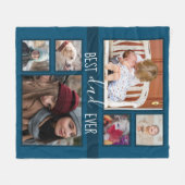 Beste vader ooit Vaderdag Multi foto blauw Fleece Deken (Voorkant (Horizontaal))