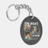 Beste vader ooit Vaderdag naam Gift 3 Foto Sleutelhanger (Voorkant Links)