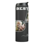 Beste vader ooit Vaderdag naam Gift 3 Foto Thermosbeker (Gedraaid links)