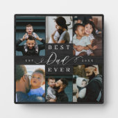 Beste vader ooit Vaderdag Photo Collage Woodgrain Fotoplaat (Voorkant)