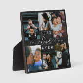 Beste vader ooit Vaderdag Photo Collage Woodgrain Fotoplaat (Voorkant)