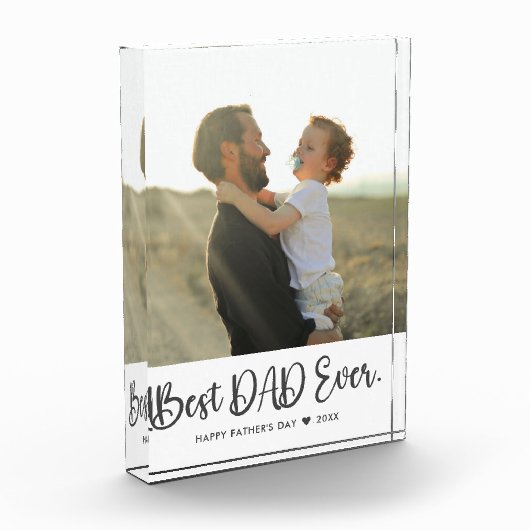 Beste vader ooit Vaderdag Simple Photo Block Fotoblokken (Links)