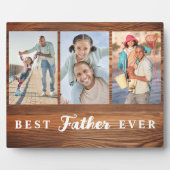 Beste vader ooit vaders dag 3 fotocollage fotoplaat (Voorkant)