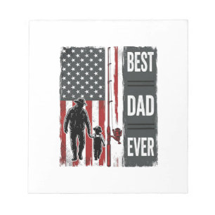 Beste Vader Ooit Vissersvlag Vintage Vector Design Notitieblok