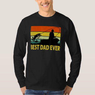 Beste vader ooit Vist vader Fisherman Retro Vin T-shirt