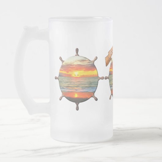 Beste vader ooit zonsondergang 1738 matglas bierpul (Links)