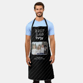 Beste vader ooit zwart, Aangepaste foto in Keepsla Schort (Gedragen)