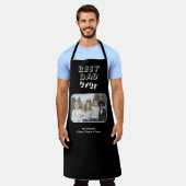 Beste vader ooit zwart, Aangepaste foto in Keepsla Schort (Gedragen)