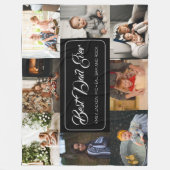 Beste vader ooit zwarte fotocollage fleece deken (Voorkant)