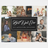 Beste vader ooit zwarte fotocollage fleece deken (Voorkant (Horizontaal))