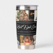 Beste vader ooit zwarte fotocollage geïsoleerde drinkbeker (Links)