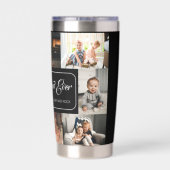 Beste vader ooit zwarte fotocollage geïsoleerde drinkbeker (Achterkant)