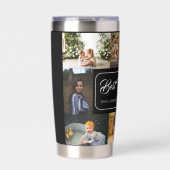 Beste vader ooit zwarte fotocollage geïsoleerde drinkbeker (Voorkant)