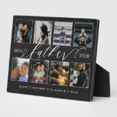 Beste Vader Ooit Zwarte Houtkorrel Fotocollage Fotoplaat (Zijkant)