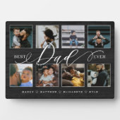 Beste vader ooit zwarte houtnerf fotocollage fotoplaat (voorkant)