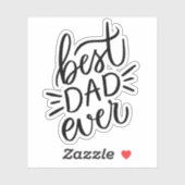 Beste vader ooit. Zwarte witte feestdag Sticker (Vel)
