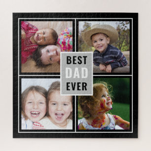 Beste vader op dag 4 Foto Collage Black Legpuzzel