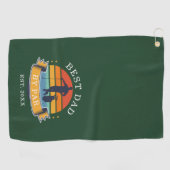 Beste vader op de persoonlijke dag van de Retro Golfhanddoek (Horizontaal)