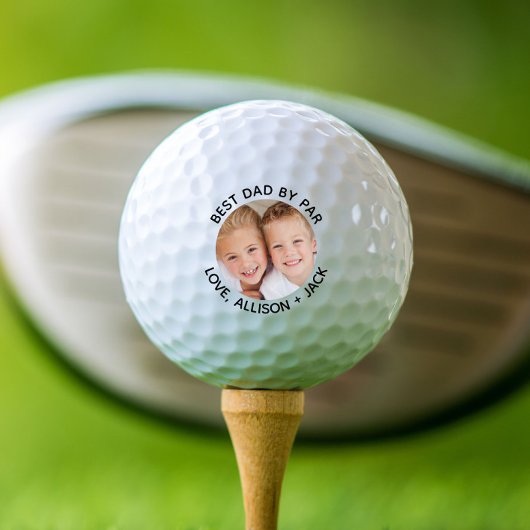Beste vader op foto golfballen