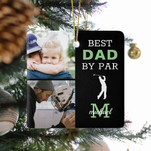 Beste vader op foto-monogram van Par Keramisch Ornament