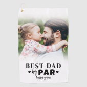 Beste vader op foto vaderdag golfhanddoek (Voorkant)