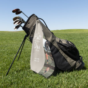 Beste vader op foto van meerdere foto's van beige  golfhanddoek