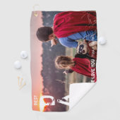 Beste vader op foto van Par Golfer Vaderdag Golfhanddoek (Insitu)