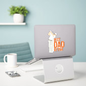 Beste vader op papier sticker (Laptop op bureau)