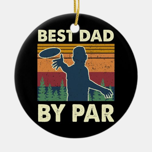 Beste vader op Par Tree Frisbee Disk Golf Player Keramisch Ornament (Voorkant)