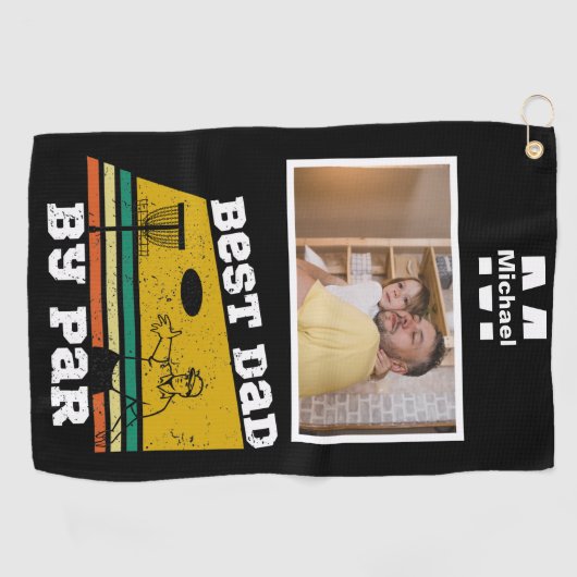 beste vader op parieschijf golf frisbee Aangepaste Golfhanddoek (Horizontaal)